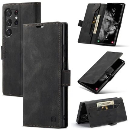 CaseMe Flip Leather Wallet Case for Samsung S23 Ultra